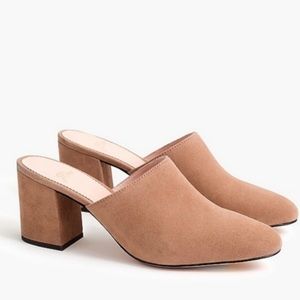 J. Crew high block heel mules in suede SZ 12 NWT